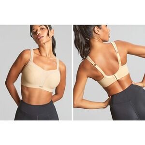 Panache Sport Bra Beige Underwire Full Support Full Coverage Women's Size 34E